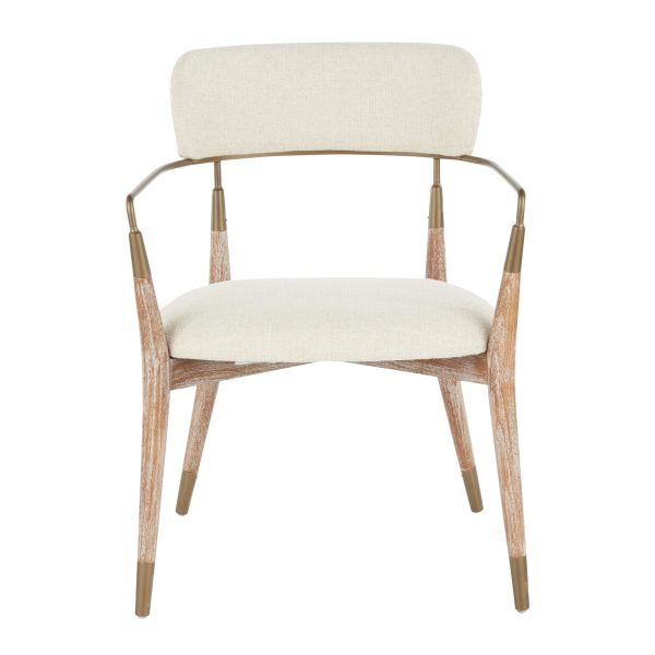 Savannah Contemporary Cream and White Dining Chairs Set of 2 13