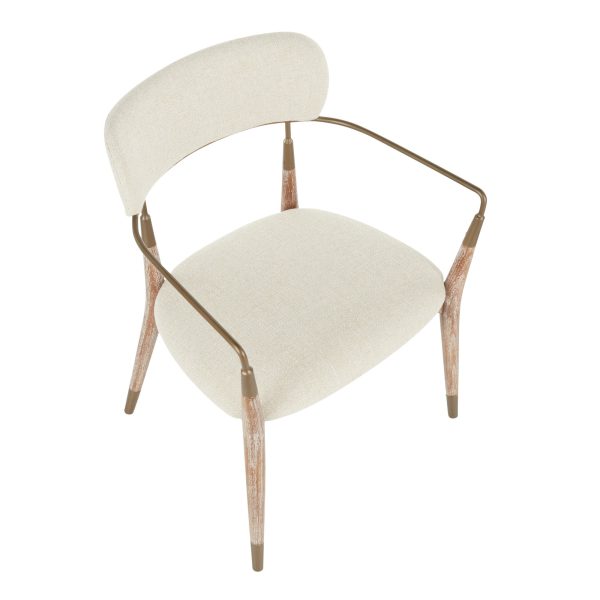 Savannah Contemporary Cream and White Dining Chairs Set of 2 14