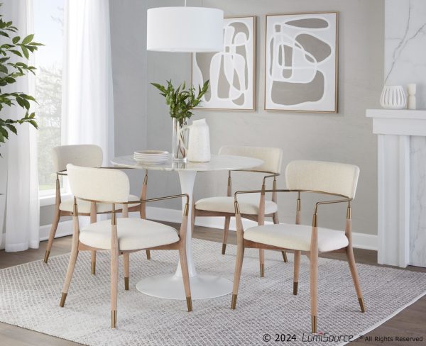 Savannah Contemporary Cream and White Dining Chairs Set of 2 4
