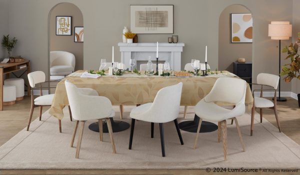 Savannah Contemporary Cream and White Dining Chairs Set of 2