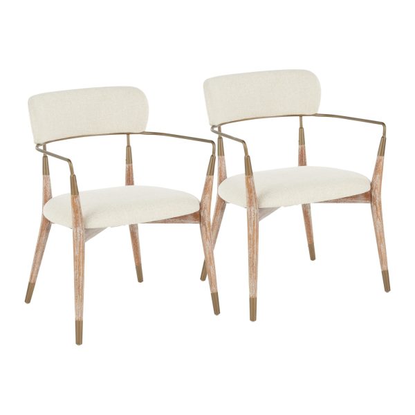 Savannah Contemporary Cream and White Dining Chairs Set of 2 8
