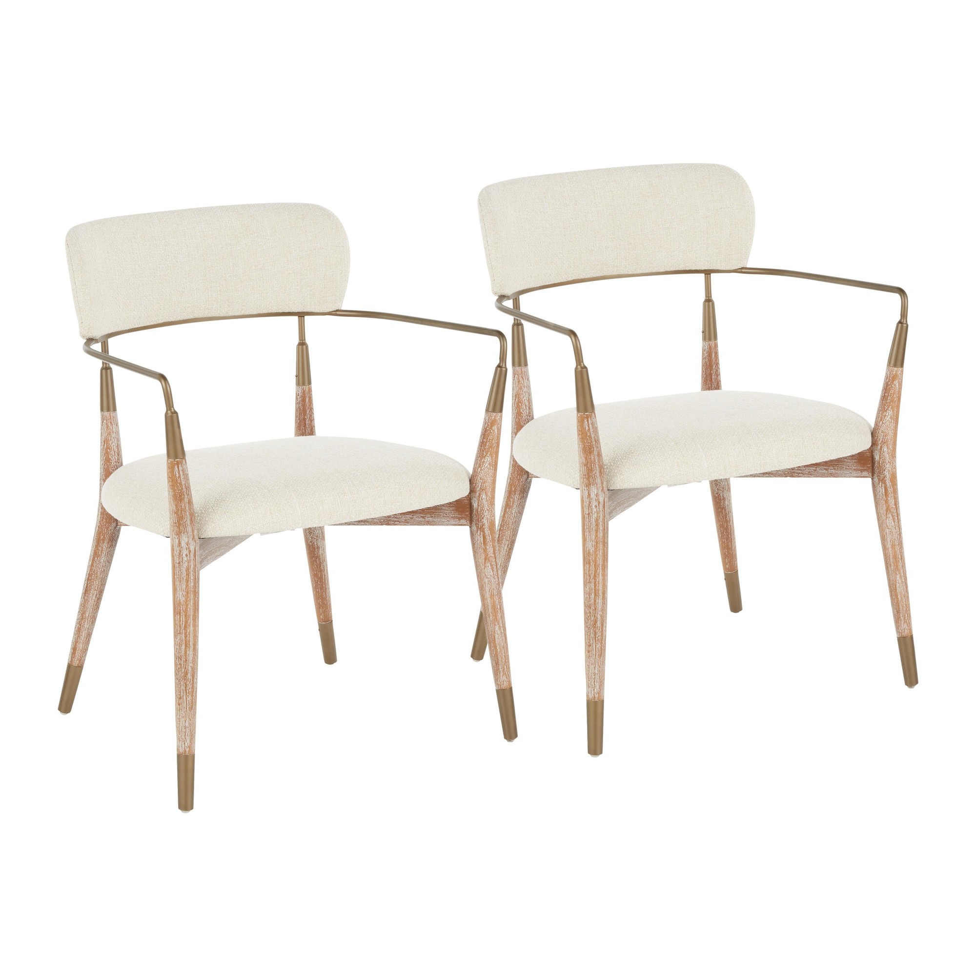 Savannah Contemporary Cream and White Dining Chairs (Set of 2) 9 Savannah Contemporary Cream and White Dining Chairs (Set of 2) - Image 9
