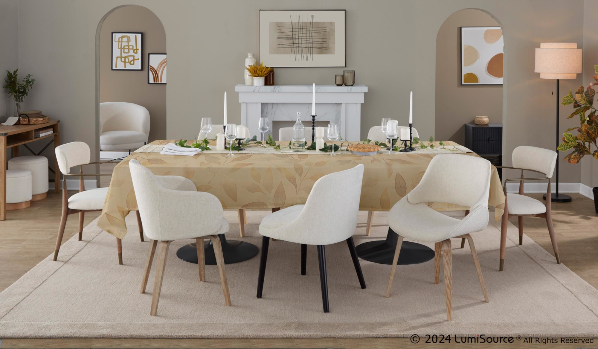 Savannah Contemporary Cream and White Dining Chairs (Set of 2) 1 Savannah Contemporary Cream and White Dining Chairs (Set of 2)