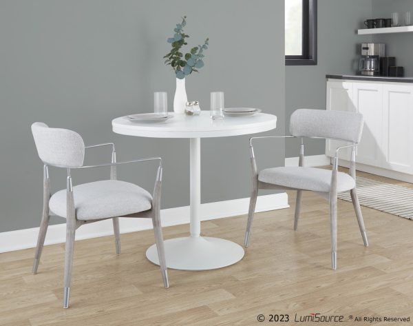 Savannah Contemporary Grey Wood and Fabric Chairs Set of 2 Set of 2 1