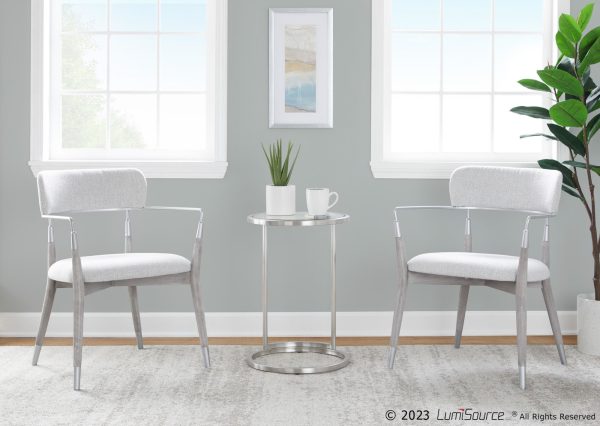 Savannah Contemporary Grey Wood and Fabric Chairs Set of 2 Set of 2 2