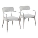Savannah Contemporary Grey Wood and Fabric Chairs (Set of 2) (Set of 2)