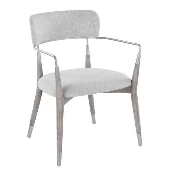Savannah Contemporary Grey Wood and Fabric Chairs Set of 2 Set of 2 4