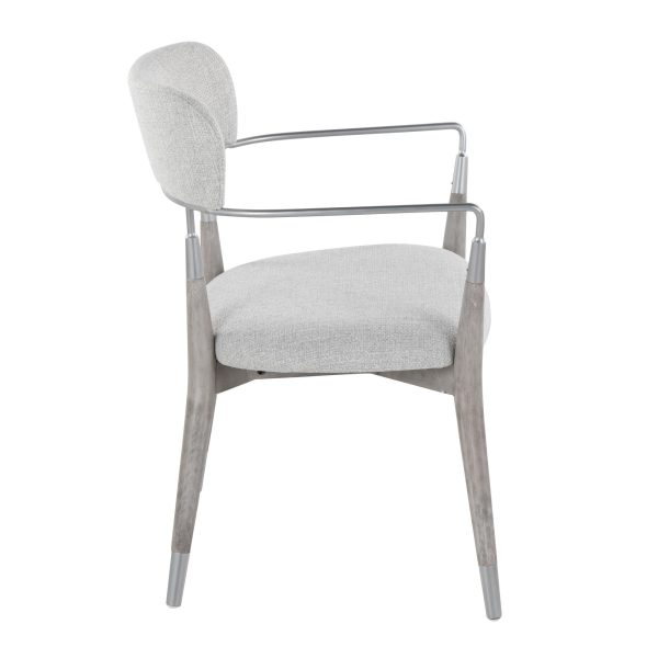Savannah Contemporary Grey Wood and Fabric Chairs Set of 2 Set of 2 5