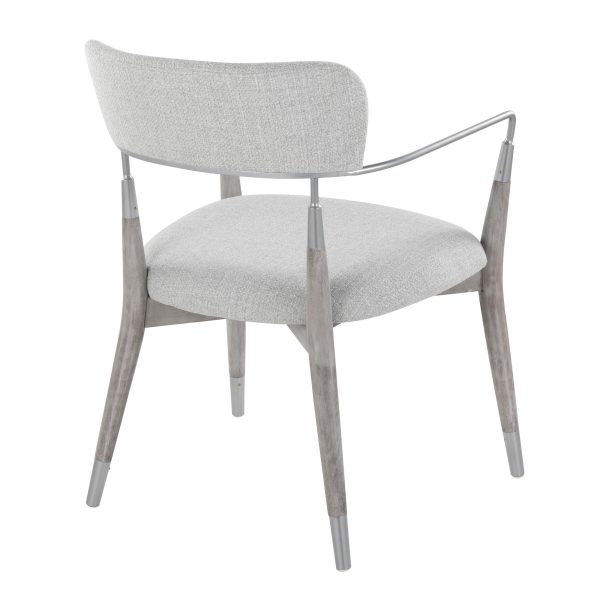 Savannah Contemporary Grey Wood and Fabric Chairs Set of 2 Set of 2 6