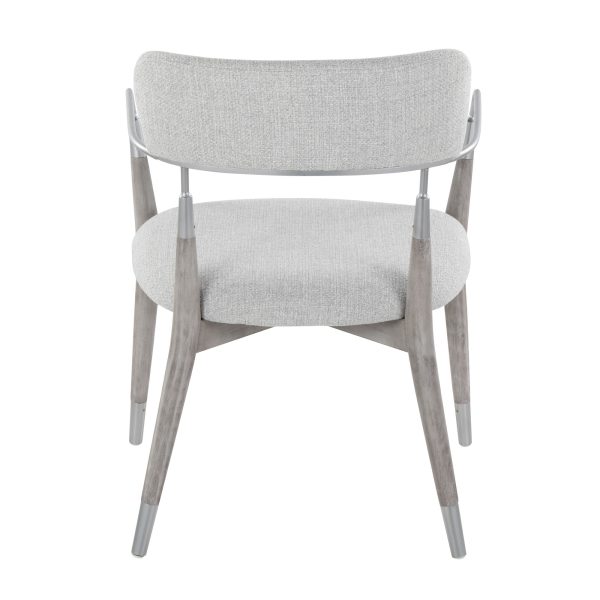 Savannah Contemporary Grey Wood and Fabric Chairs Set of 2 Set of 2 7