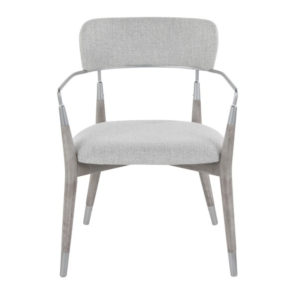Savannah Contemporary Grey Wood and Fabric Chairs Set of 2 Set of 2 8