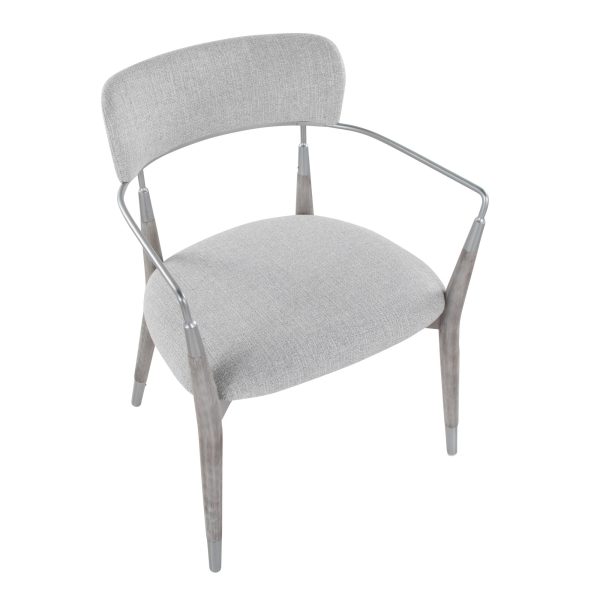Savannah Contemporary Grey Wood and Fabric Chairs Set of 2 Set of 2 9
