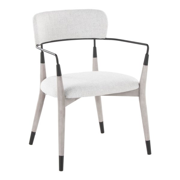 Savannah Contemporary Grey Wood and Fabric Chairs with Metal Accents Set of 2 Set of 2 2
