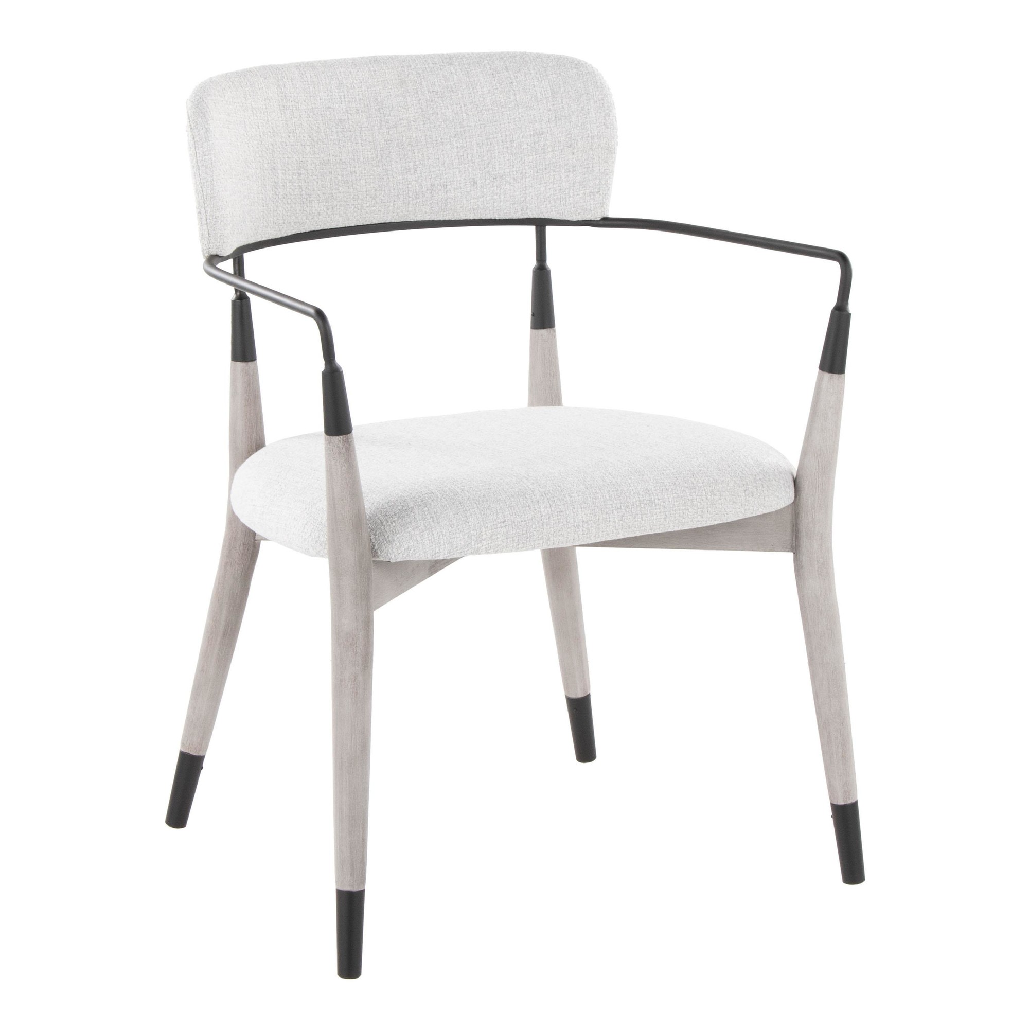 Savannah Contemporary Grey Wood and Fabric Chairs with Metal Accents (Set of 2) (Set of 2) 3 Savannah Contemporary Grey Wood and Fabric Chairs with Metal Accents (Set of 2) (Set of 2) - Image 3