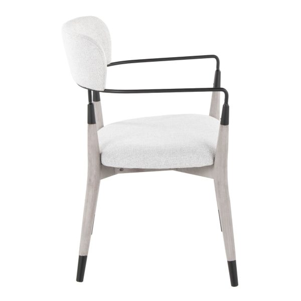 Savannah Contemporary Grey Wood and Fabric Chairs with Metal Accents Set of 2 Set of 2 3