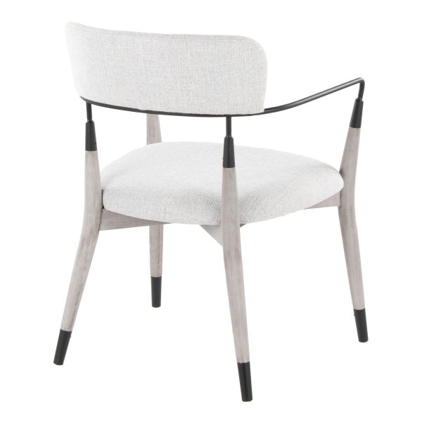 Savannah Contemporary Grey Wood and Fabric Chairs with Metal Accents Set of 2 Set of 2 4
