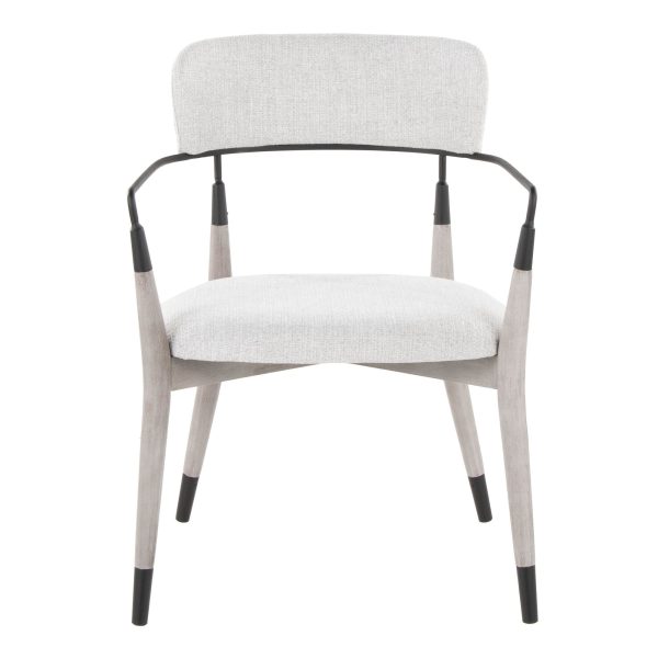 Savannah Contemporary Grey Wood and Fabric Chairs with Metal Accents Set of 2 Set of 2 6