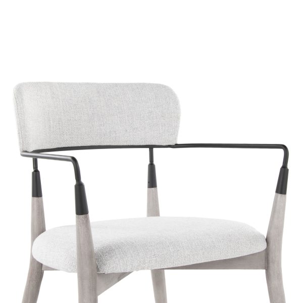Savannah Contemporary Grey Wood and Fabric Chairs with Metal Accents Set of 2 Set of 2 7
