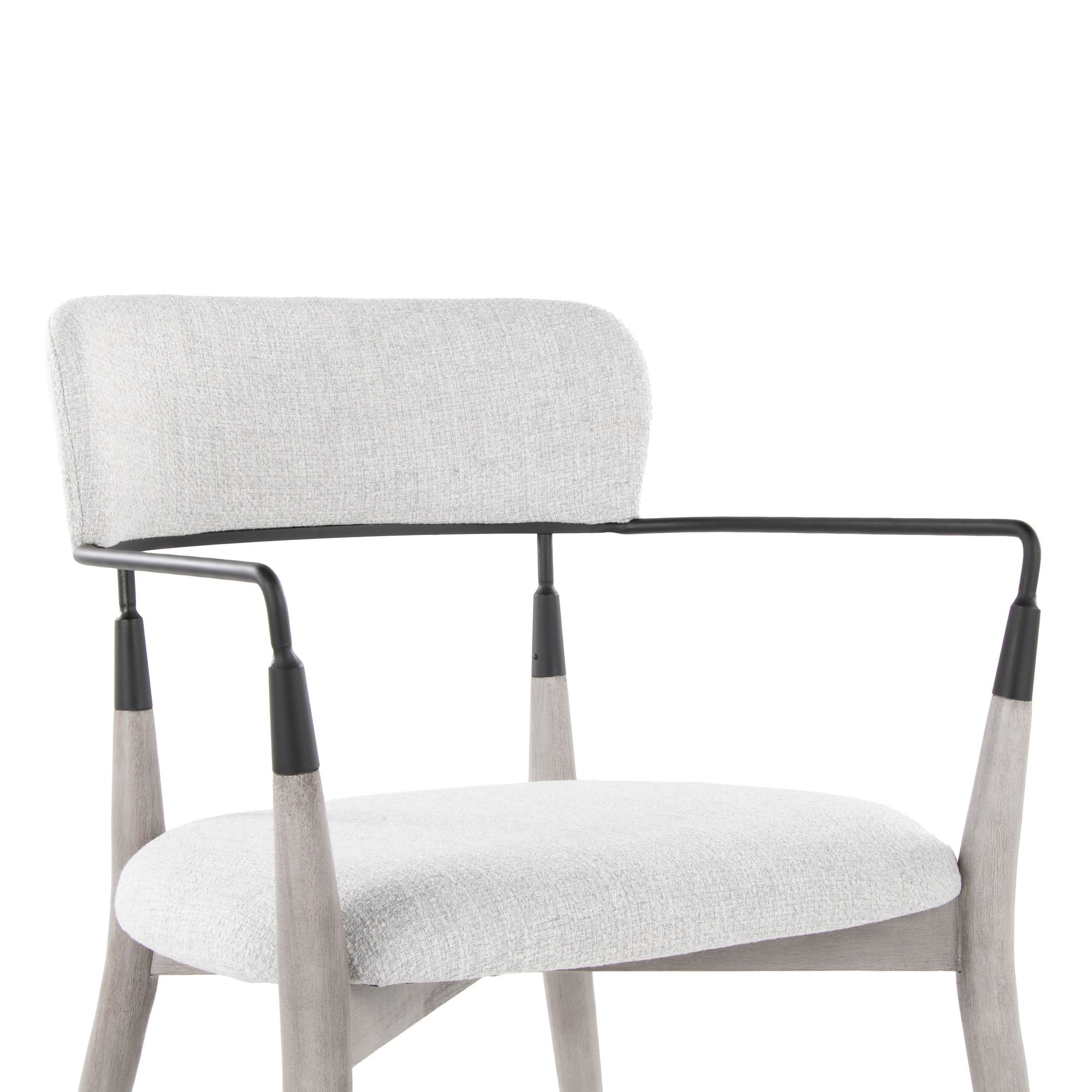 Savannah Contemporary Grey Wood and Fabric Chairs with Metal Accents (Set of 2) (Set of 2) 8 Savannah Contemporary Grey Wood and Fabric Chairs with Metal Accents (Set of 2) (Set of 2) - Image 8