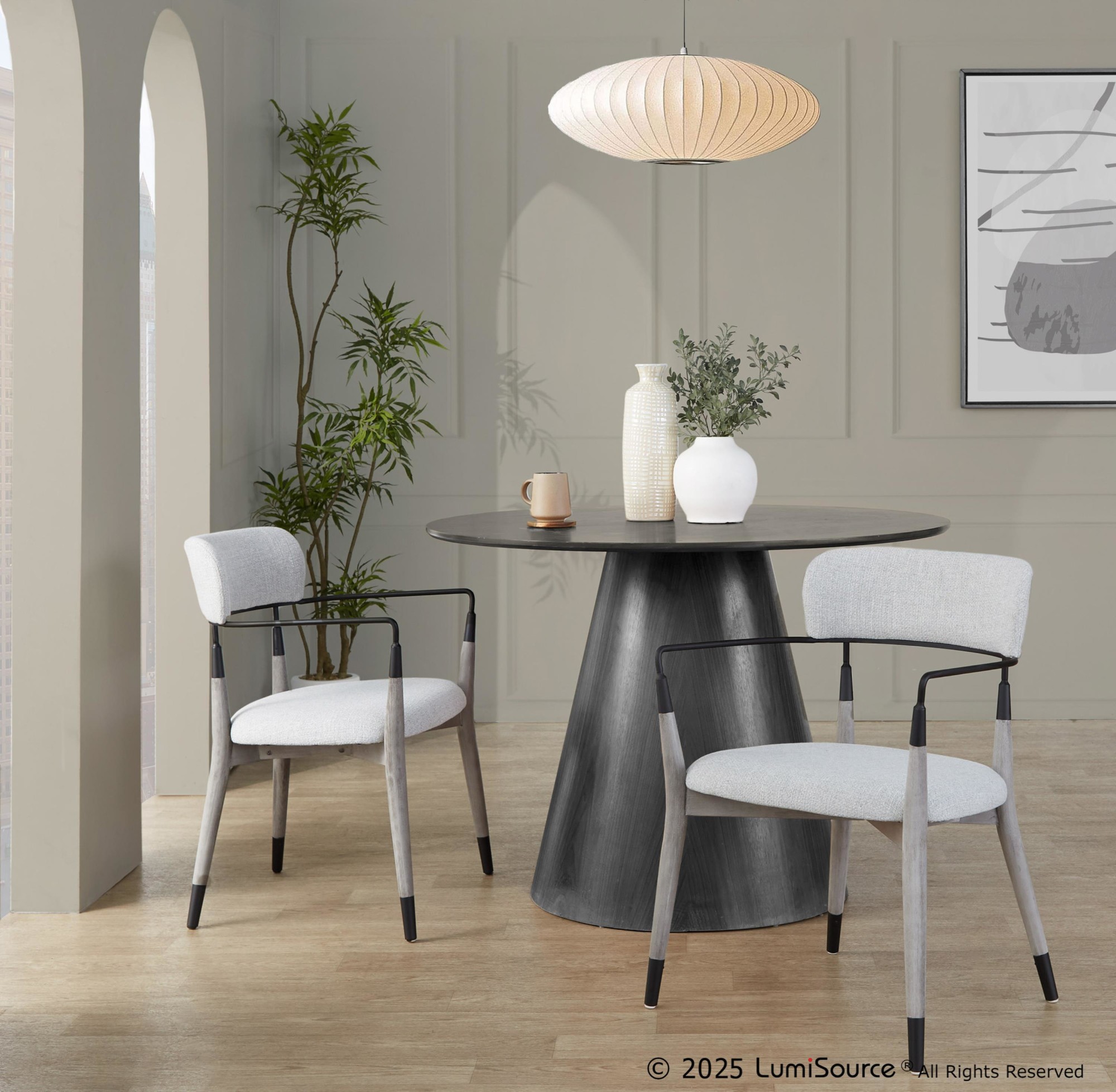 Savannah Contemporary Grey Wood and Fabric Chairs with Metal Accents (Set of 2) (Set of 2) 1 Savannah Contemporary Grey Wood and Fabric Chairs with Metal Accents (Set of 2) (Set of 2)