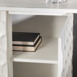 Savannah White Fir Veneer & Gray Metal 3-Door Accent Cabinet