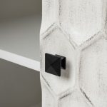 Savannah White Fir Veneer & Gray Metal 3-Door Accent Cabinet