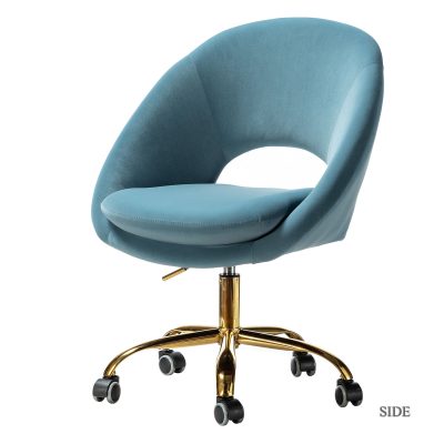 Savas Blue Velvet Cutout Adjustable Height Task Chair