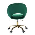 Savas Green Velvet Cutout Adjustable Height Swivel Task Chair 5 Savas Green Velvet Cutout Adjustable Height Swivel Task Chair