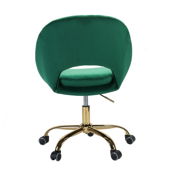 Savas Green Velvet Cutout Adjustable Height Swivel Task Chair 1