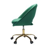 Savas Green Velvet Cutout Adjustable Height Swivel Task Chair 4 Savas Green Velvet Cutout Adjustable Height Swivel Task Chair