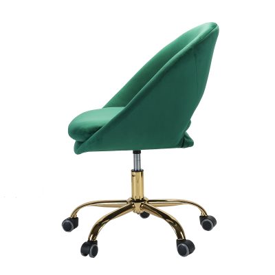 Savas Green Velvet Cutout Adjustable Height Swivel Task Chair