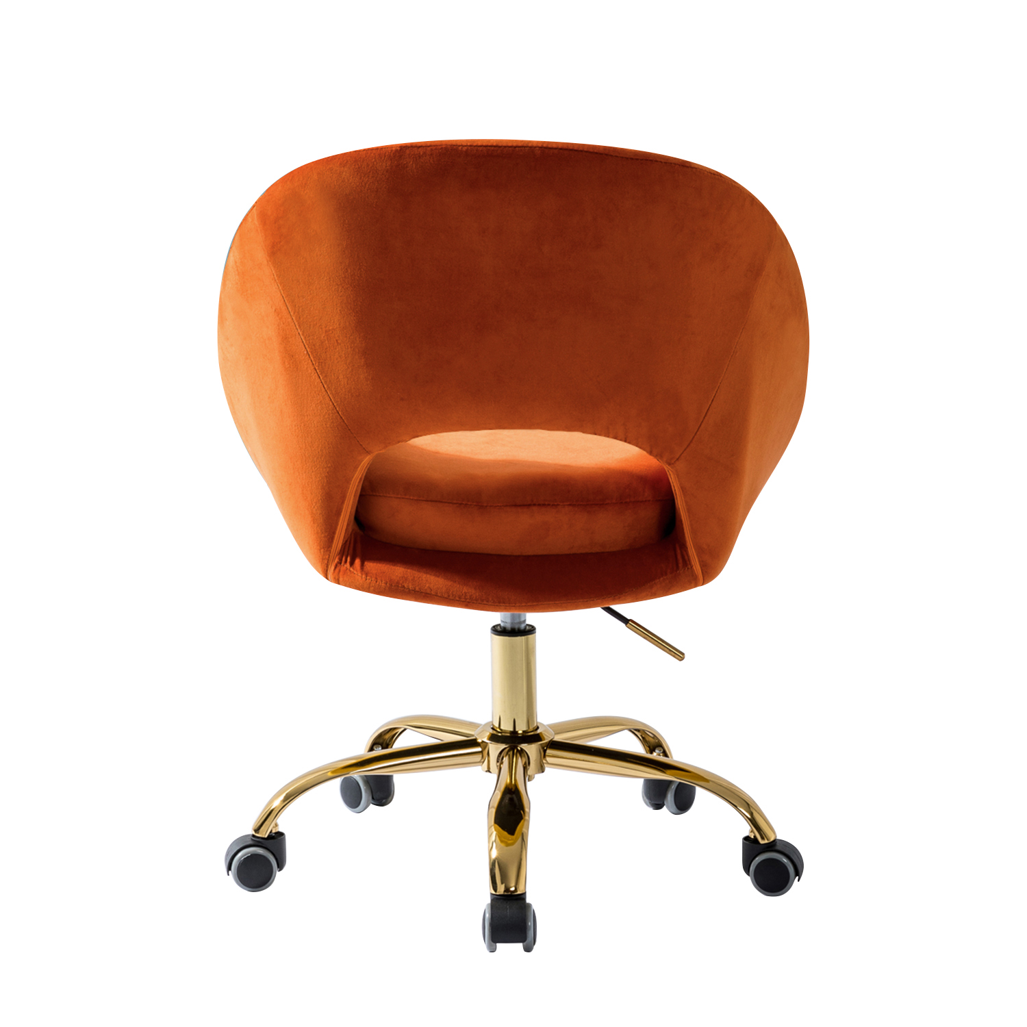 Savas Orange Velvet Cutout Swivel Adjustable Height Task Chair 4 Savas Orange Velvet Cutout Swivel Adjustable Height Task Chair - Image 4