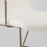 Sawyer Cream Fabric Wrap Gold Metal Frame Dining Chair
