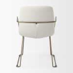 Sawyer Cream Fabric Wrap Gold Metal Frame Dining Chair