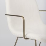 Sawyer Cream Fabric Wrap Gold Metal Frame Dining Chair