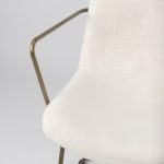 Sawyer Cream Fabric Wrap Gold Metal Frame Dining Chair