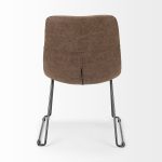 Sawyer I Brown Faux-Leather Seat BlackIron Frame Dining Chair