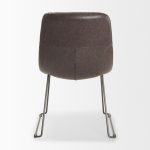 Sawyer I Dark Brown Faux-Leather Seat Black Iron Frame Dining Chair