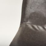 Sawyer I Dark Brown Faux-Leather Seat Black Iron Frame Dining Chair