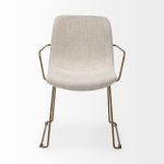Sawyer II Beige Fabric Wrap Gold Metal Frame Dining Chair