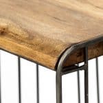 Seagram 25.6" Seat Height Brown Wood Seat Black Metal Frame Stool