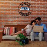 Seahawks 24 Inch Wrought Iron Team Logo Wall Art