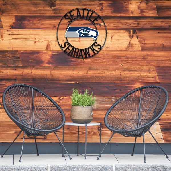 Seahawks 24 Inch Wrought Iron Team Logo Wall Art 2