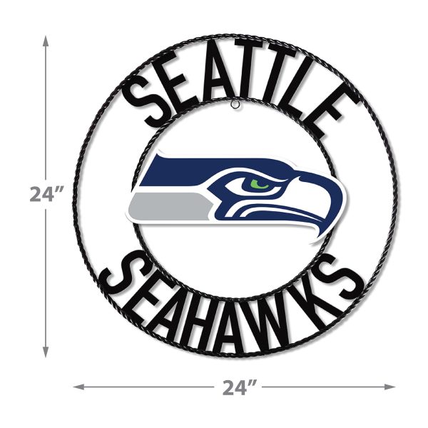 Seahawks 24 Inch Wrought Iron Team Logo Wall Art 3
