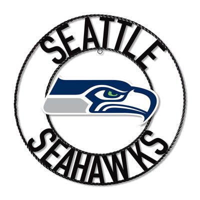 Seahawks 24 Inch Wrought Iron Team Logo Wall Art