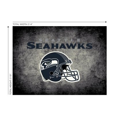 Seahawks 4x6 Distressed Area Rug Officially Licensed NFL