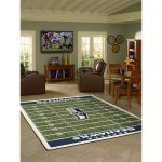 Seahawks 8x11 Homefield Football Field Premium Nylon Area Rug