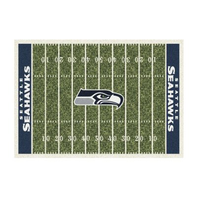 Seahawks 8x11 Homefield Football Field Premium Nylon Area Rug