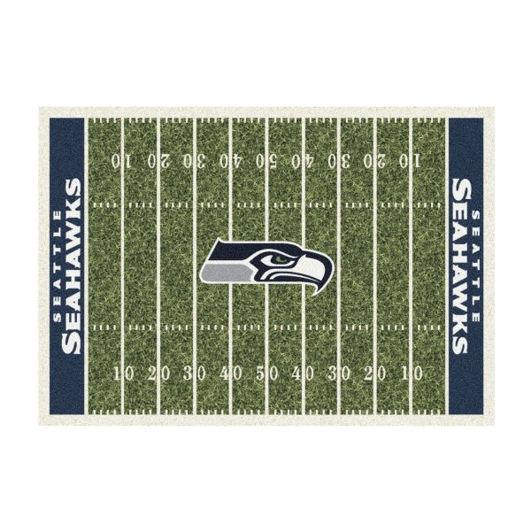Seahawks 8x11 Homefield Football Field Premium Nylon Area Rug
