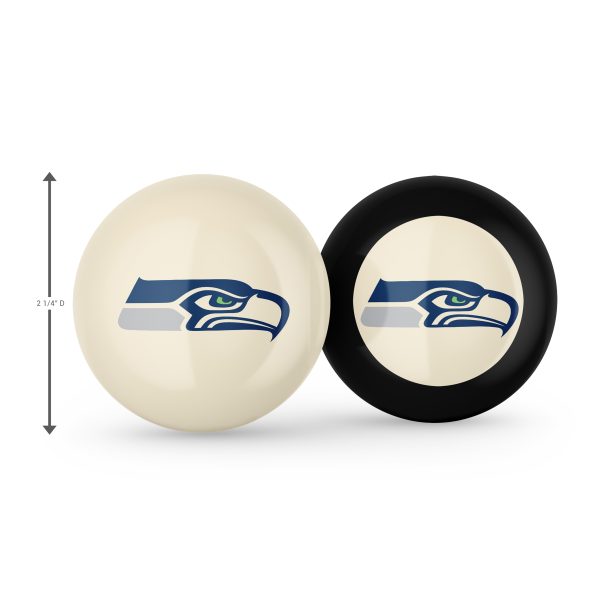 Seahawks Grade A Polyester Logo Cue and Eight Ball 1